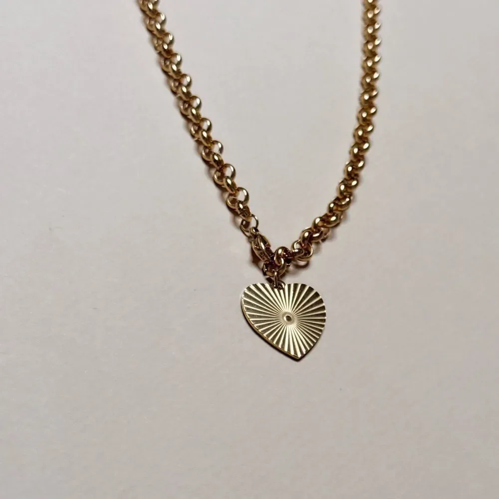 Gold Heart Pendant Necklace S981